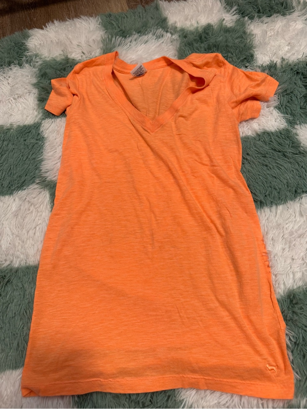 Women’s V-Neck Tee Dress in Bright Orange